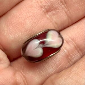 925 & Glass Hearts Charm Bead